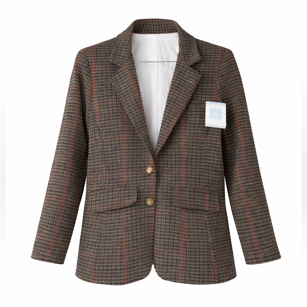 Bella Bliss Girls Wool Blend‎ Plaid Blazer Size 14